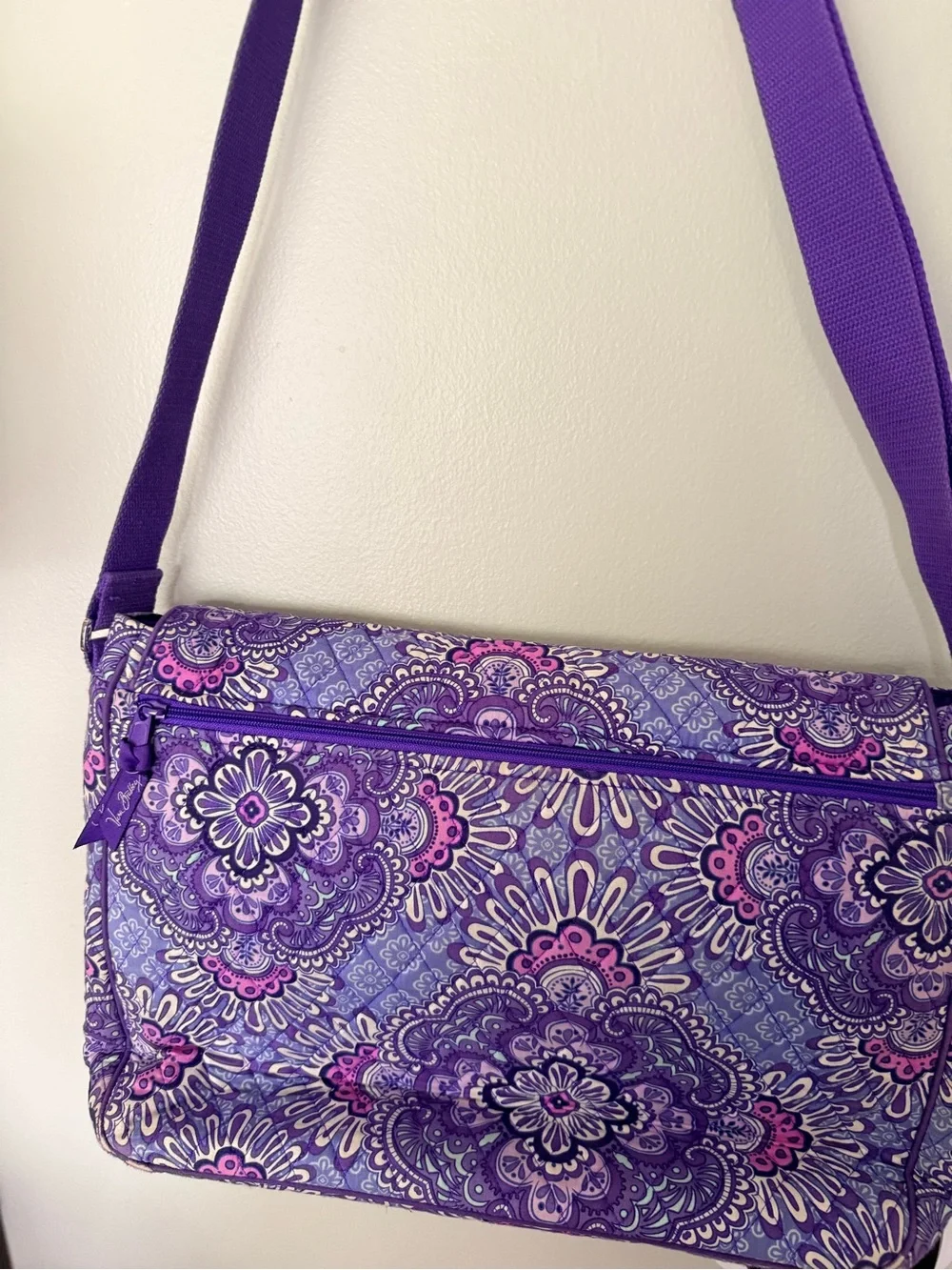 Vera Bradley Purple Passion Laptop Messenger Bag